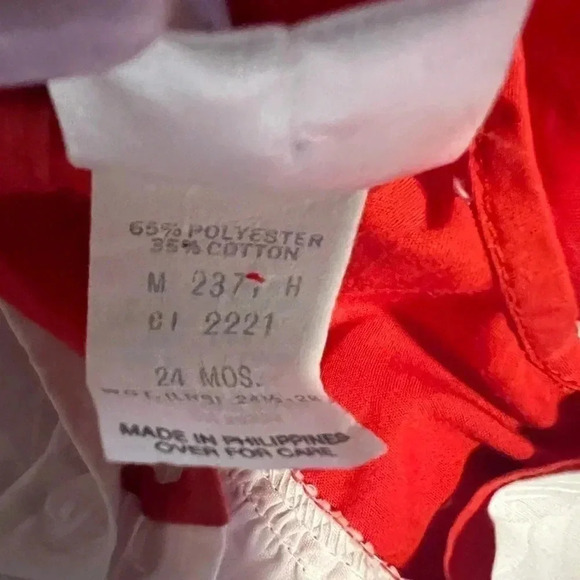 MAYFAIR vintage twirl toddler 24m Red Pinny Christmas cottage Pinafore dress 70s - Picture 4 of 12